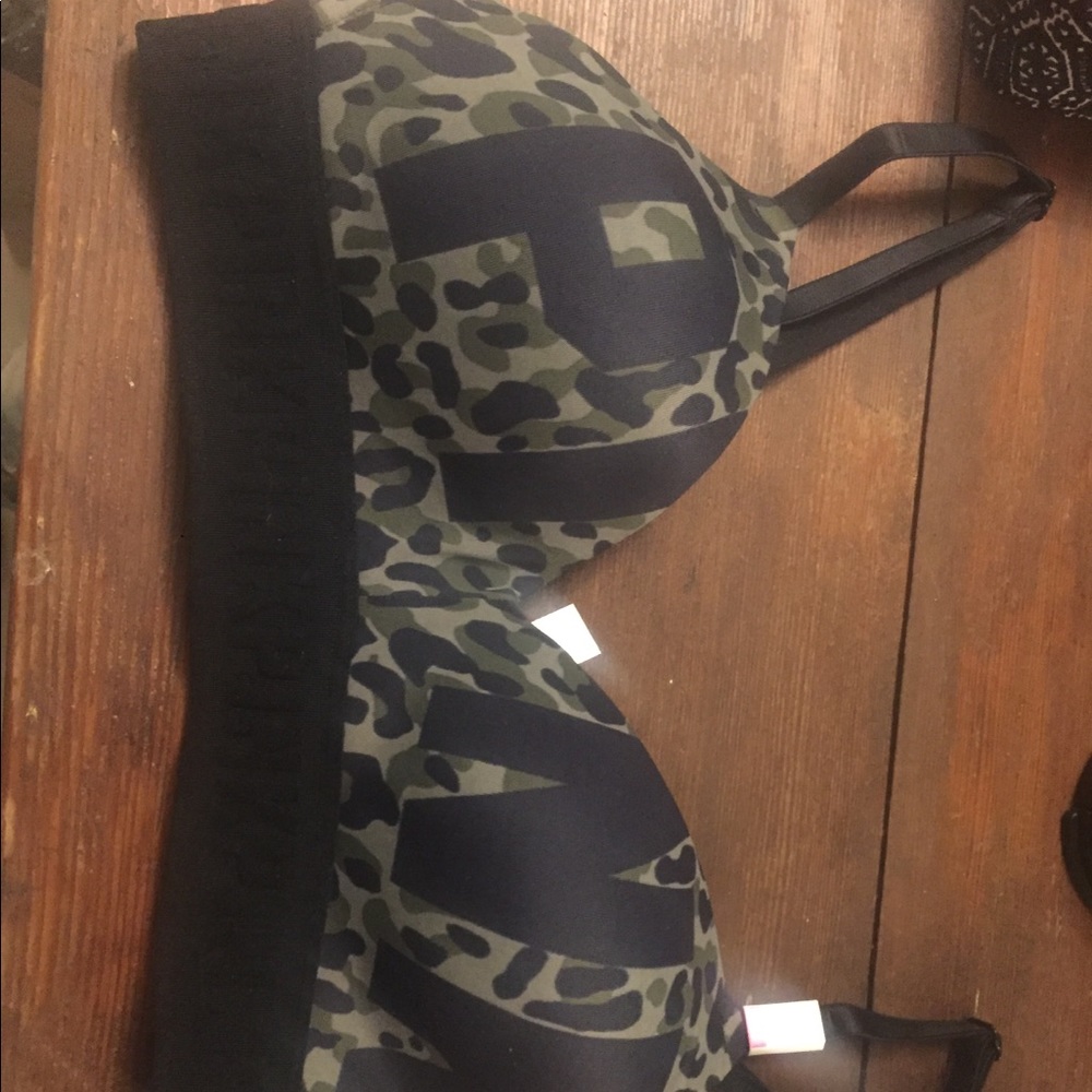 SOLD -VS Pink lightly lined camo bra size 32A